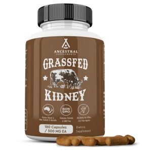 Ancestral Supplements Grass Fed Beef Kidney Supplement, 3000mg, DAO Enzyme Supplement, Kidney Support for Urinary and Histamine Health, Selenium, B12, Non GMO, 180 Capsules Ancestral Supplements Grass Fed Beef Kidney Supplement, 3000mg, DAO Enzyme Supplement, Kidney Support for Urinary and Histamine Health, Selenium, B12, Non GMO, 180 Capsules