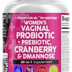 Clean Nutraceuticals Vaginal Probiotics for Women with Cranberry, D-Mannose, Prebiotics, pH Balance Support, Feminine Health, Urinary Tract Cleanse – Capsule Alternative to... Clean Nutraceuticals Vaginal Probiotics for Women with Cranberry, D-Mannose, Prebiotics, pH Balance Support, Feminine Health, Urinary Tract Cleanse – Capsule Alternative to...