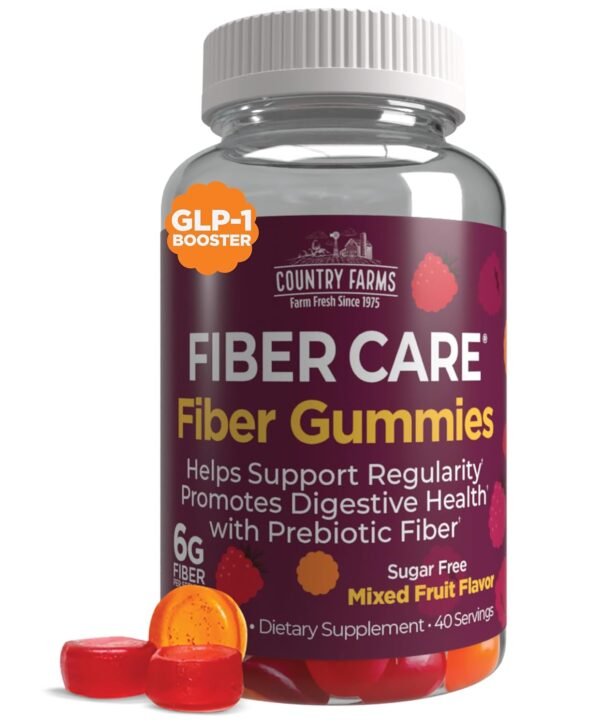 Country Farms Fiber Care Prebiotic Gummies, 6g of Fiber Per Serving, FOS from Beets, Digestive Health, Supports Regularity, Mixed Fruit Flavor, 120 Gummies, 40 Servings, Multi Country Farms Fiber Care Prebiotic Gummies, 6g of Fiber Per Serving, FOS from Beets, Digestive Health, Supports Regularity, Mixed Fruit Flavor, 120 Gummies, 40 Servings, Multi