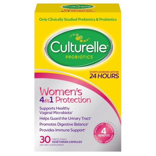 Culturelle 4-in-1 Probiotics for Women, Daily Probiotic & Prebiotic Supplement to Support Vaginal Health, Digestive Health, Immune Health, Occasional Diarrhea, Gas & Bloating... Culturelle 4-in-1 Probiotics for Women, Daily Probiotic & Prebiotic Supplement to Support Vaginal Health, Digestive Health, Immune Health, Occasional Diarrhea, Gas & Bloating...
