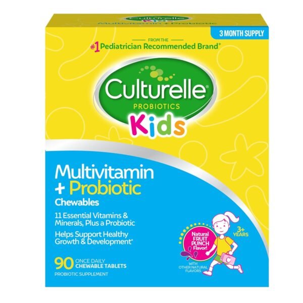 Culturelle Kids Complete Chewable Multivitamin + Probiotic for Kids, Ages 3+, 90 Count, Digestive Health, Oral Health & Immune Support - with 11 Vitamins & Minerals, Including... Culturelle Kids Complete Chewable Multivitamin + Probiotic for Kids, Ages 3+, 90 Count, Digestive Health, Oral Health & Immune Support - with 11 Vitamins & Minerals, Including...
