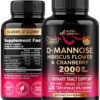D-Mannose 2000mg with Cranberry 500mg & Hibiscus - Clinically Tested Strength for Urinary Tract Health - Supplement for Women - Bladder, Liver & Microflora Support - Made in USA...