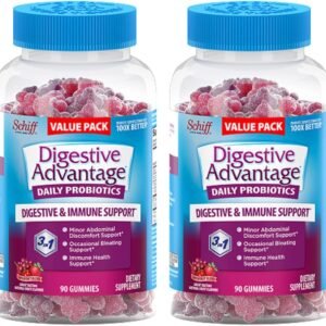 Digestive Advantage Probiotic Gummies for Digestive Health, Daily Probiotics for Women & Men, Support for Occasional Bloating, Minor Abdominal Discomfort & Gut Health, 2x90ct... Digestive Advantage Probiotic Gummies for Digestive Health, Daily Probiotics for Women & Men, Support for Occasional Bloating, Minor Abdominal Discomfort & Gut Health, 2x90ct...