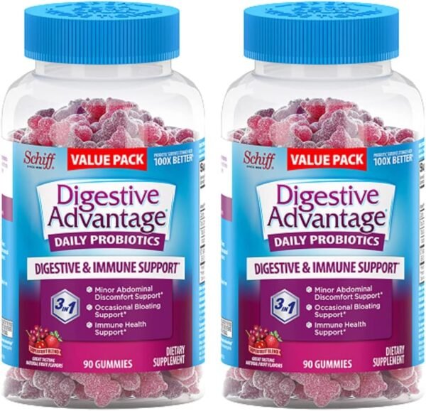 Digestive Advantage Probiotic Gummies for Digestive Health, Daily Probiotics for Women & Men, Support for Occasional Bloating, Minor Abdominal Discomfort & Gut Health, 2x90ct... Digestive Advantage Probiotic Gummies for Digestive Health, Daily Probiotics for Women & Men, Support for Occasional Bloating, Minor Abdominal Discomfort & Gut Health, 2x90ct...
