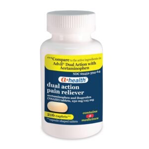 Dual Action Acetaminophen 250 mg and Ibuprofen (NSAID) 125mg Pain Reliever Caplets, 216 Count Dual Action Acetaminophen 250 mg and Ibuprofen (NSAID) 125mg Pain Reliever Caplets, 216 Count