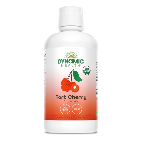 Dynamic Health Organic Tart Cherry Juice, Unsweetened 100% Juice Concentrate, Antioxidants Supplement, No Sweeteners or Additives, Vegan, Gluten Free, BPA Free, 32 oz Dynamic Health Organic Tart Cherry Juice, Unsweetened 100% Juice Concentrate, Antioxidants Supplement, No Sweeteners or Additives, Vegan, Gluten Free, BPA Free, 32 oz