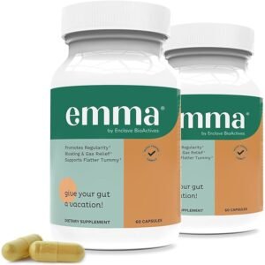 Emma Gut Health - 2 Pack - Gas and Bloating Relief, Constipation, Leaky Gut Repair - Gut Cleanse & Restore Digestion - Regulate Bowel Movement. Probiotics and Laxative... Emma Gut Health - 2 Pack - Gas and Bloating Relief, Constipation, Leaky Gut Repair - Gut Cleanse & Restore Digestion - Regulate Bowel Movement. Probiotics and Laxative...