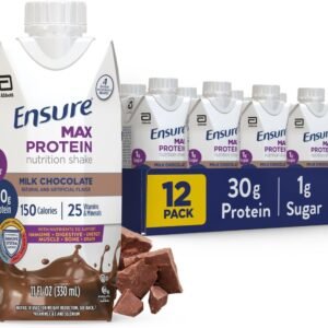 Ensure Max Protein Shake | Milk Chocolate | Ready to Drink | 30g Protein for Muscle Building | 1g Sugar, 4g Fiber | 11 fl oz - 12 Pack Ensure Max Protein Shake | Milk Chocolate | Ready to Drink | 30g Protein for Muscle Building | 1g Sugar, 4g Fiber | 11 fl oz - 12 Pack