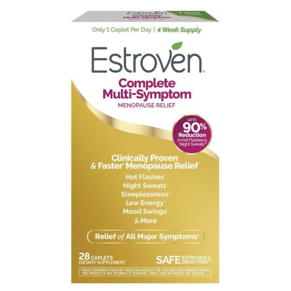 Estroven Complete Multi-Symptom Menopause Supplement for Women, 28 Ct., Clinically Proven Ingredient Provide Menopause Relief & Night Sweats & Hot Flash Relief, Drug-Free & Non-GMO Estroven Complete Multi-Symptom Menopause Supplement for Women, 28 Ct., Clinically Proven Ingredient Provide Menopause Relief & Night Sweats & Hot Flash Relief, Drug-Free & Non-GMO