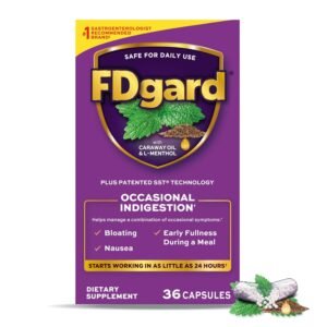 FDgard Gut Health Supplement, Indigestion, Nausea & Bloating, Upset Stomach, 36 Capsules FDgard Gut Health Supplement, Indigestion, Nausea & Bloating, Upset Stomach, 36 Capsules