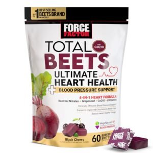 FORCE FACTOR Total Beets Ultimate Heart Health Blood Pressure Support Chews with CoQ10, Beet Root Powder, Grape Seed Extract, Blood Pressure Supplement for Circulation & Blood... FORCE FACTOR Total Beets Ultimate Heart Health Blood Pressure Support Chews with CoQ10, Beet Root Powder, Grape Seed Extract, Blood Pressure Supplement for Circulation & Blood...