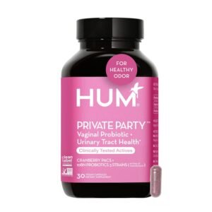 HUM Private Party - Vaginal Probiotics for Women's Health, pH Balance Supplement, and Urinary Tract Support with Cranberry & Lactobacillus Blend | Cranberry Pills, (30 Capsules) HUM Private Party - Vaginal Probiotics for Women's Health, pH Balance Supplement, and Urinary Tract Support with Cranberry & Lactobacillus Blend | Cranberry Pills, (30 Capsules)