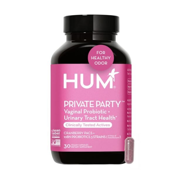 HUM Private Party - Vaginal Probiotics for Women's Health, pH Balance Supplement, and Urinary Tract Support with Cranberry & Lactobacillus Blend | Cranberry Pills, (30 Capsules) HUM Private Party - Vaginal Probiotics for Women's Health, pH Balance Supplement, and Urinary Tract Support with Cranberry & Lactobacillus Blend | Cranberry Pills, (30 Capsules)