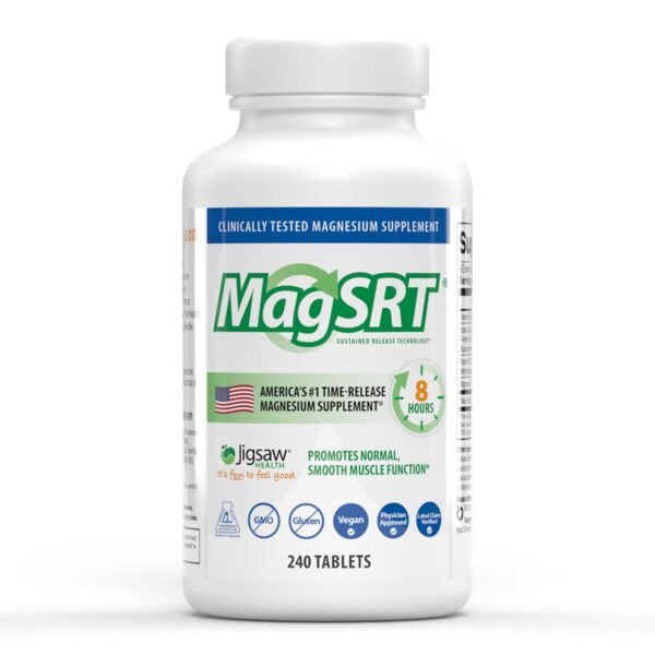 Jigsaw Health MagSRT | Magnesium Supplement with Vitamin B6, Folate & B12 | 240 Tablets | 60 Servings Jigsaw Health MagSRT | Magnesium Supplement with Vitamin B6, Folate & B12 | 240 Tablets | 60 Servings