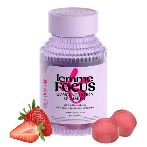 Lemme Focus Concentration & Brain Health Gummies with Cognizin Citicoline, Lion's Mane Mushroom, Vitamin B12 to Support Focus + Concentration - Gluten Free, Caffeine Free,... Lemme Focus Concentration & Brain Health Gummies with Cognizin Citicoline, Lion's Mane Mushroom, Vitamin B12 to Support Focus + Concentration - Gluten Free, Caffeine Free,...