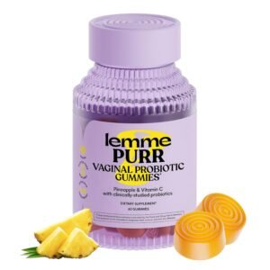 Lemme Purr Vaginal Probiotic Gummies for Women - Balanced pH, Healthy Odor, Yeast Balance & Flora Support + Vitamin C for Immune Health - Tasty Pineapple (60 Count) Lemme Purr Vaginal Probiotic Gummies for Women - Balanced pH, Healthy Odor, Yeast Balance & Flora Support + Vitamin C for Immune Health - Tasty Pineapple (60 Count)