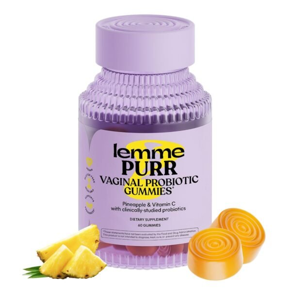 Lemme Purr Vaginal Probiotic Gummies for Women - Balanced pH, Healthy Odor, Yeast Balance & Flora Support + Vitamin C for Immune Health - Tasty Pineapple (60 Count) Lemme Purr Vaginal Probiotic Gummies for Women - Balanced pH, Healthy Odor, Yeast Balance & Flora Support + Vitamin C for Immune Health - Tasty Pineapple (60 Count)