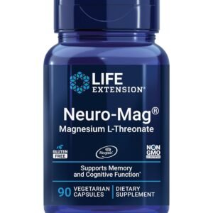 Life Extension Neuro-Mag Magnesium L-Threonate, Magnesium L-threonate, Memory Health, Quick Thinking, Cognitive Health Support, Vegetarian, Non-GMO, 90 Vegetarian Capsules Life Extension Neuro-Mag Magnesium L-Threonate, Magnesium L-threonate, Memory Health, Quick Thinking, Cognitive Health Support, Vegetarian, Non-GMO, 90 Vegetarian Capsules