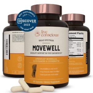 Live Conscious Glucosamine Chondroitin with MSM, Hyaluronic Acid, and More - MoveWell Joint Health Supplement Live Conscious Glucosamine Chondroitin with MSM, Hyaluronic Acid, and More - MoveWell Joint Health Supplement
