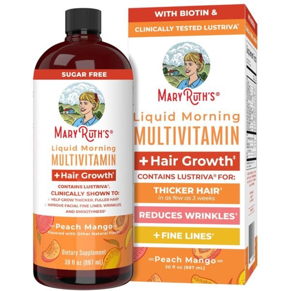MaryRuth's Liquid Multivitamin + Hair Growth | Biotin 10000mcg | Lustriva Hair Growth Supplement | Clinically Tested in Women for Thicker Hair & Facial Wrinkle | Skin Care |... MaryRuth's Liquid Multivitamin + Hair Growth | Biotin 10000mcg | Lustriva Hair Growth Supplement | Clinically Tested in Women for Thicker Hair & Facial Wrinkle | Skin Care |...