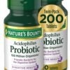 Nature's Bounty Acidophilus Probiotic, Daily Probiotic Supplement, Digestive Health, 200 Tablets, Twin Pack Nature's Bounty Acidophilus Probiotic, Daily Probiotic Supplement, Digestive Health, 200 Tablets, Twin Pack