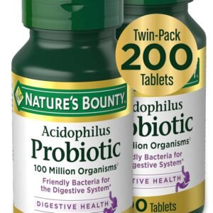 Nature's Bounty Acidophilus Probiotic, Daily Probiotic Supplement, Digestive Health, 200 Tablets, Twin Pack Nature's Bounty Acidophilus Probiotic, Daily Probiotic Supplement, Digestive Health, 200 Tablets, Twin Pack