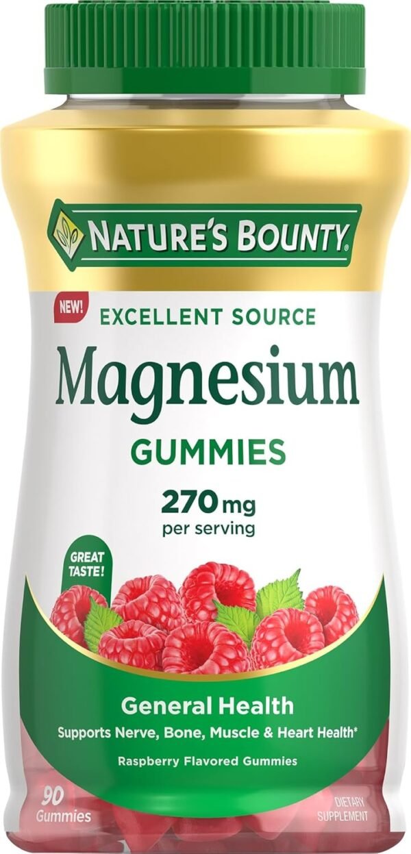 Nature's Bounty Magnesium 270mg Gummies, Supports Bone, Nerve, Muscle and Heart Health, 90 Gummies Nature's Bounty Magnesium 270mg Gummies, Supports Bone, Nerve, Muscle and Heart Health, 90 Gummies