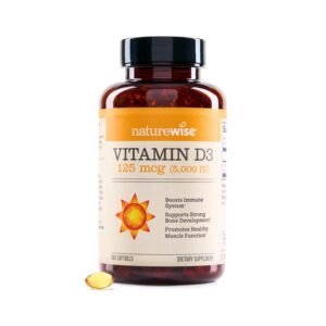 NatureWise Vitamin D3 5000iu (125 mcg) 1 Year Supply for Immune Support, Healthy Muscle Function, and Bone Health - Non-GMO, Gluten Free in Organic Extra Virgin Olive Oil, (Mini... NatureWise Vitamin D3 5000iu (125 mcg) 1 Year Supply for Immune Support, Healthy Muscle Function, and Bone Health - Non-GMO, Gluten Free in Organic Extra Virgin Olive Oil, (Mini...