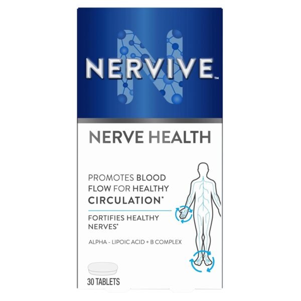 Nervive Nerve Health, with Alpha Lipoic Acid, to Fortify Nerve Health and Function in Fingers, Hands, Toes, & Feet*, ALA, Vitamins B12, B6, & B1, 30 Tablets (Packaging May Vary) Nervive Nerve Health, with Alpha Lipoic Acid, to Fortify Nerve Health and Function in Fingers, Hands, Toes, & Feet*, ALA, Vitamins B12, B6, & B1, 30 Tablets (Packaging May Vary)