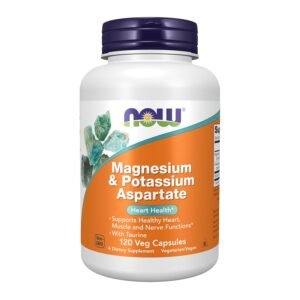 NOW Foods Supplements, Magnesium & Potassium Aspartate with Taurine, Heart Health*, 120 Veg Capsules NOW Foods Supplements, Magnesium & Potassium Aspartate with Taurine, Heart Health*, 120 Veg Capsules