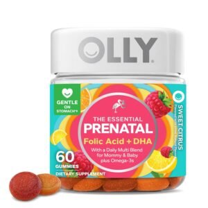 OLLY Prenatal Multivitamin Gummy, Supports Healthy Growth and Brain Development, Folic Acid, Vitamin D, Omega 3 DHA, Chewable Supplement, Citrus Berry Flavor, 30 Day Supply - 60... OLLY Prenatal Multivitamin Gummy, Supports Healthy Growth and Brain Development, Folic Acid, Vitamin D, Omega 3 DHA, Chewable Supplement, Citrus Berry Flavor, 30 Day Supply - 60...