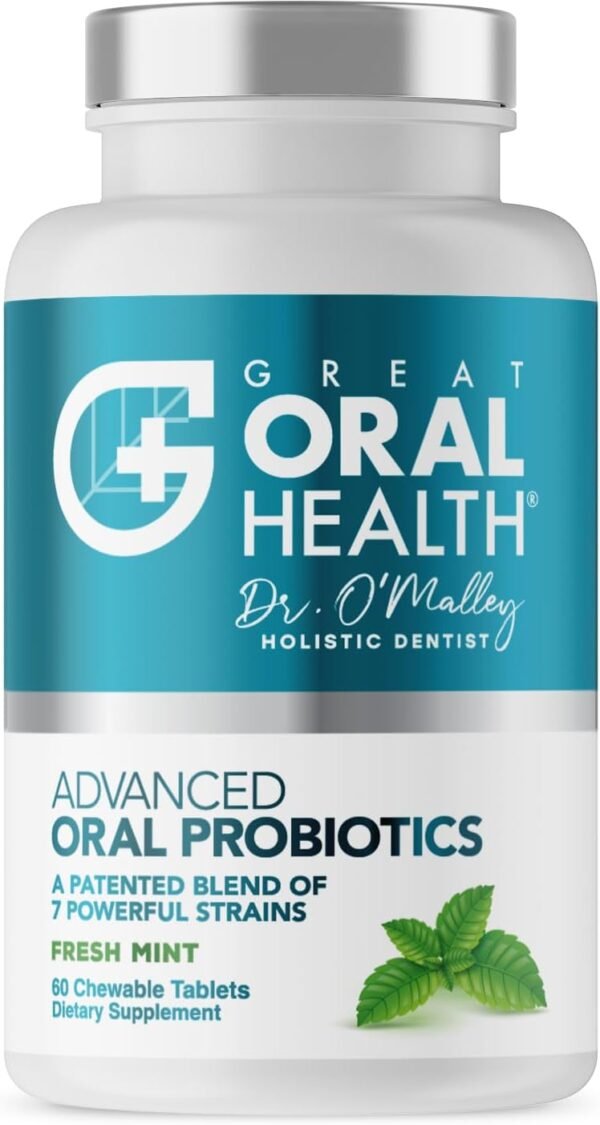 Oral Probiotics for Mouth Bad Breath Treatment for Adults; Dentist Formulated Dental Probiotics for Teeth and Gums Health & Chronic Halitosis with BLIS K12 M18, 60 Chewable Oral...