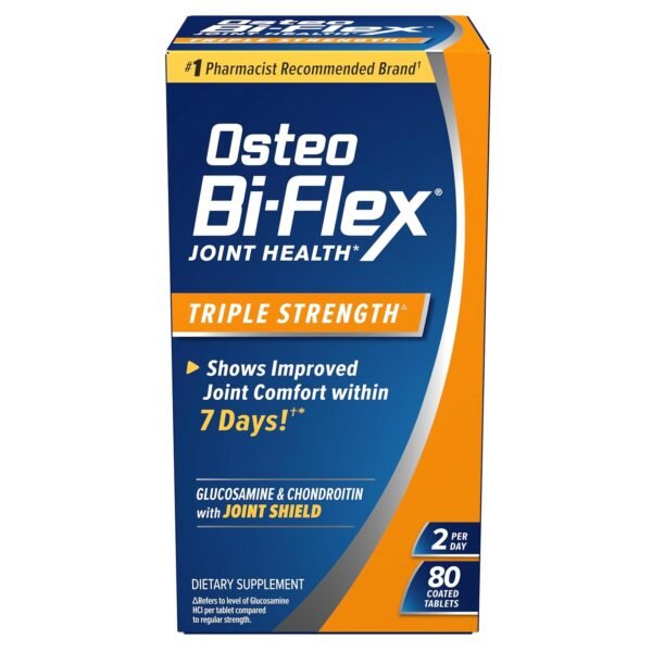 Osteo Bi-Flex Triple Strength, Glucosamine Chondroitin with Vitamin C Joint Health Supplement, Coated Tablets, 80 Count Osteo Bi-Flex Triple Strength, Glucosamine Chondroitin with Vitamin C Joint Health Supplement, Coated Tablets, 80 Count