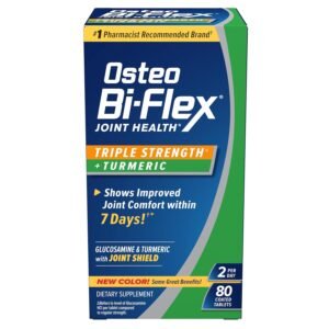 Osteo Bi-Flex Triple Strength Glucosamine with Turmeric, Joint Health Supplement, Coated Tablets, Original Version, 80 Count Osteo Bi-Flex Triple Strength Glucosamine with Turmeric, Joint Health Supplement, Coated Tablets, Original Version, 80 Count