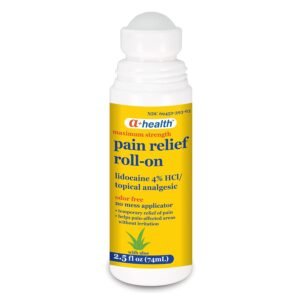 Pain Relief Roll-On Liquid, Lidocaine 4%, Odor Free, Maximum Strength Pain + Itch Relief with Aloe, Made in USA, 2.5 fl Ounces Pain Relief Roll-On Liquid, Lidocaine 4%, Odor Free, Maximum Strength Pain + Itch Relief with Aloe, Made in USA, 2.5 fl Ounces