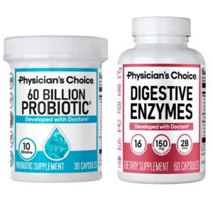 Physician's CHOICE Advanced Gut Health Bundle: 60 Billion Probiotics 30ct + Digestive Enzymes 60ct for Digestive, Gut, and Immune Health Supports Occasional Constipation,... Physician's CHOICE Advanced Gut Health Bundle: 60 Billion Probiotics 30ct + Digestive Enzymes 60ct for Digestive, Gut, and Immune Health Supports Occasional Constipation,...