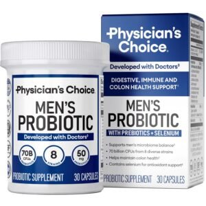 Physician's Choice Probiotics for Men - 70 Billion CFU - 8 Strains - w/Selenium & Organic Prebiotics - Supports Digestive Health, Microbiome, Colon, & Immune Health - Advanced... Physician's Choice Probiotics for Men - 70 Billion CFU - 8 Strains - w/Selenium & Organic Prebiotics - Supports Digestive Health, Microbiome, Colon, & Immune Health - Advanced...
