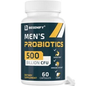 Probiotics for Men, 500 Billion CFUs & 12 Strains, Men's Probiotic with Turmeric, Cranberry, Goji, Pro Biotics for Overall Digestive, Immune Health, Stomach, Gut & Bloating, 60... Probiotics for Men, 500 Billion CFUs & 12 Strains, Men's Probiotic with Turmeric, Cranberry, Goji, Pro Biotics for Overall Digestive, Immune Health, Stomach, Gut & Bloating, 60...