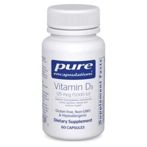 Pure Encapsulations Vitamin D3 125 mcg (5,000 IU) - Supplement to Support Bone, Joint, Breast, Heart, Colon, and Immune Health* - with Vitamin D - 60 Capsules Pure Encapsulations Vitamin D3 125 mcg (5,000 IU) - Supplement to Support Bone, Joint, Breast, Heart, Colon, and Immune Health* - with Vitamin D - 60 Capsules