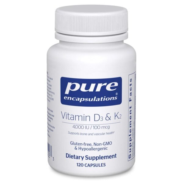 Pure Encapsulations Vitamin D3 & K2 | Bone and Vascular Health Support | 120 Capsules* Pure Encapsulations Vitamin D3 & K2 | Bone and Vascular Health Support | 120 Capsules*