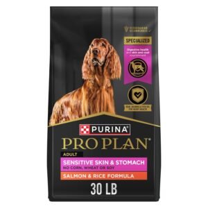 Purina Pro Plan Sensitive Skin and Stomach Dog Food Dry, Adult Salmon & Rice Formula, Digestive Health - 30 lb. Bag Purina Pro Plan Sensitive Skin and Stomach Dog Food Dry, Adult Salmon & Rice Formula, Digestive Health - 30 lb. Bag