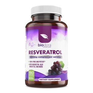 Resveratrol 1600mg, Trans-Resveratrol Antioxidant Supplement with Green Tea, Grape Seed Extract and Quercetin, Helps to Support Digestive Health and Immune System, 180 Capsules Resveratrol 1600mg, Trans-Resveratrol Antioxidant Supplement with Green Tea, Grape Seed Extract and Quercetin, Helps to Support Digestive Health and Immune System, 180 Capsules