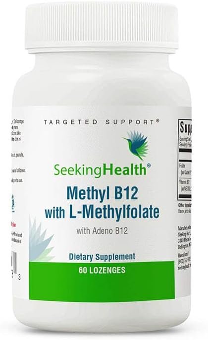 Seeking Health Methyl B12 with L-Methylfolate - MTHFR Support Supplement - Methylation Support Supplement - Lozenges to Support Brain Health & Energy - 60 Lozenges Seeking Health Methyl B12 with L-Methylfolate - MTHFR Support Supplement - Methylation Support Supplement - Lozenges to Support Brain Health & Energy - 60 Lozenges