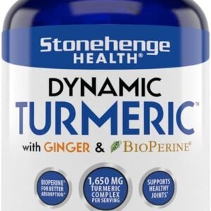 Stonehenge Health Dynamic Turmeric Curcumin with Ginger - High Potency - 1,650 mg Turmeric with 95% Curcuminoids & BioPerine, 90 Vegetarian Capsules Stonehenge Health Dynamic Turmeric Curcumin with Ginger - High Potency - 1,650 mg Turmeric with 95% Curcuminoids & BioPerine, 90 Vegetarian Capsules
