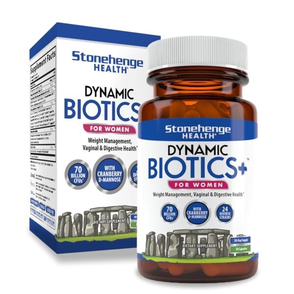 Stonehenge Health Probiotics 70 Billion CFU + 24 Strains, Prebiotic, Dynamic Biotics+ for Women, New Formula for Weight Management, Digestive & Vaginal Support, Delayed Release... Stonehenge Health Probiotics 70 Billion CFU + 24 Strains, Prebiotic, Dynamic Biotics+ for Women, New Formula for Weight Management, Digestive & Vaginal Support, Delayed Release...