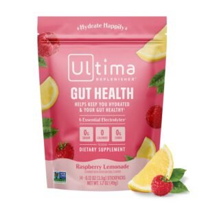 Ultima Replenisher Gut Health Supplement and Electrolytes Powder - Raspberry Lemonade, 14 Stickpacks - Hydration Packets with Added Gut Health Benefits Ultima Replenisher Gut Health Supplement and Electrolytes Powder - Raspberry Lemonade, 14 Stickpacks - Hydration Packets with Added Gut Health Benefits
