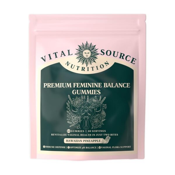 Vital Source Nutrition - Premium Feminine Balance Gummies - for Women’s Health & Wellness - Immune Support - Vegan, Gluten-Free - Hawaiian Pineapple - 60 Gummies - 30 Servings Vital Source Nutrition - Premium Feminine Balance Gummies - for Women’s Health & Wellness - Immune Support - Vegan, Gluten-Free - Hawaiian Pineapple - 60 Gummies - 30 Servings