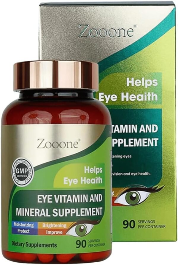 zooone- 90pcs Lutein Eye Vitamins Supplement for Macular Health and Dry Eye, Contains Lutein, Zinc, Vitamins C/E & Zeaxanthin to Support Eye Health zooone- 90pcs Lutein Eye Vitamins Supplement for Macular Health and Dry Eye, Contains Lutein, Zinc, Vitamins C/E & Zeaxanthin to Support Eye Health