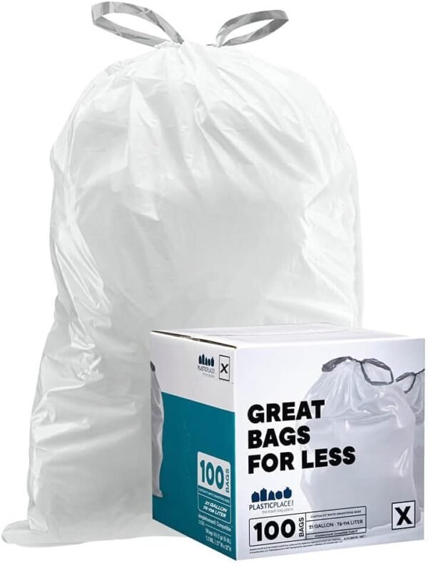 510BvRFIfFS._AC_SL1000_ Plasticplace Custom Fit Trash Bags Review Perfect for simplehuman Code X Durable Drawstring Liners