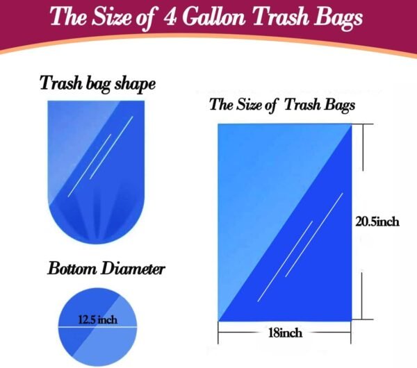 512e832OTxL._AC_SL1116_ 4 Gallon Clear Trash Bags Hommaly Review Strong Leak Proof Small Bin Liners